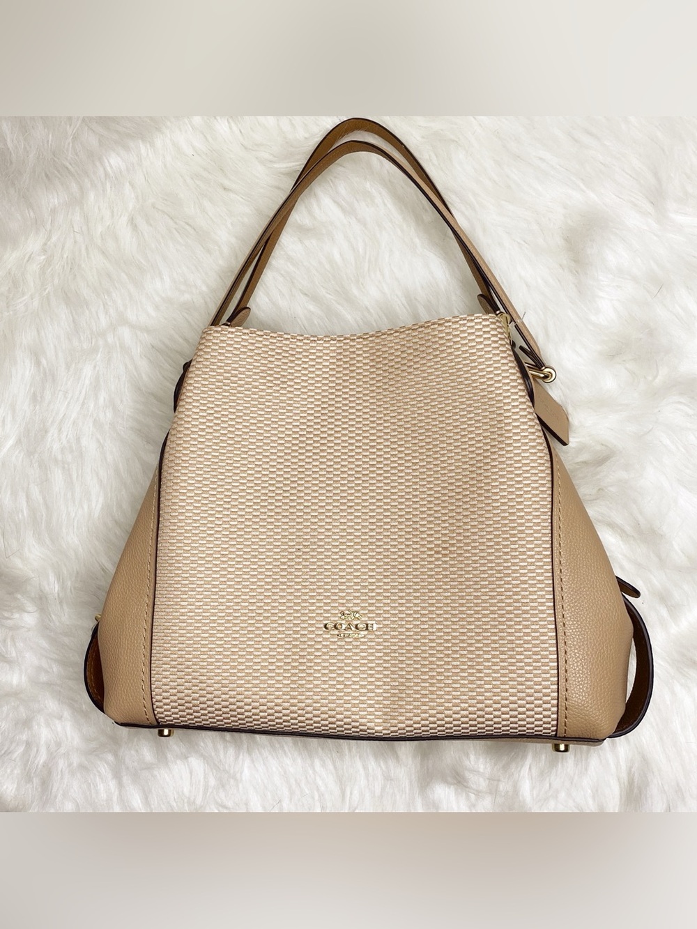 Coach NWT Legacy Jacquard Edie Tan/Beechwood Shoulder Bag w/ Dustbag - Picture 6 of 9